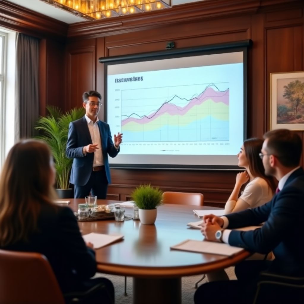 Presentación a cliente en sala de juntas